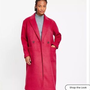 Women's Fuchsia Double-Breasted Coat